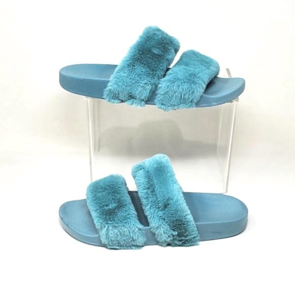 LAST PAIR🌺BAMBOO Faux Fur Slippers Sandals - Picture 3 of 6